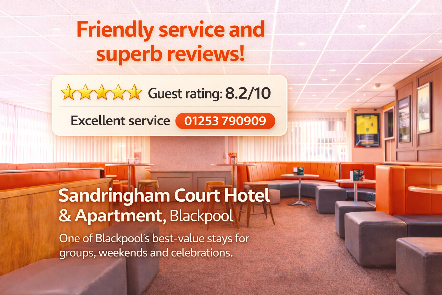 Friendly service and superb reviews - Guest rating 8.2/10